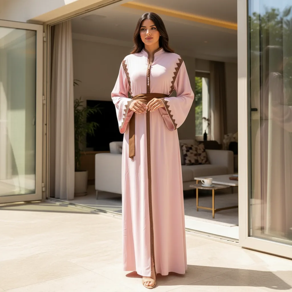Caftan rose — Location Smaqi Fès